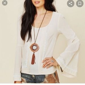 Free People Beaded Bell Sleeve Top